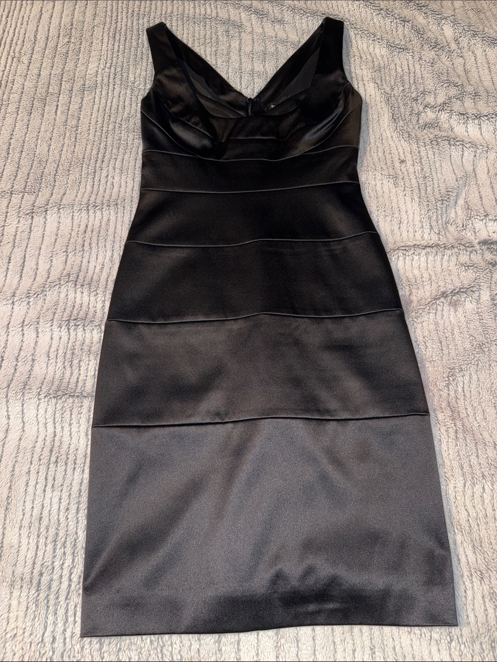 White House Black Market Sleek Black V-Neck Bandage Midi Dress